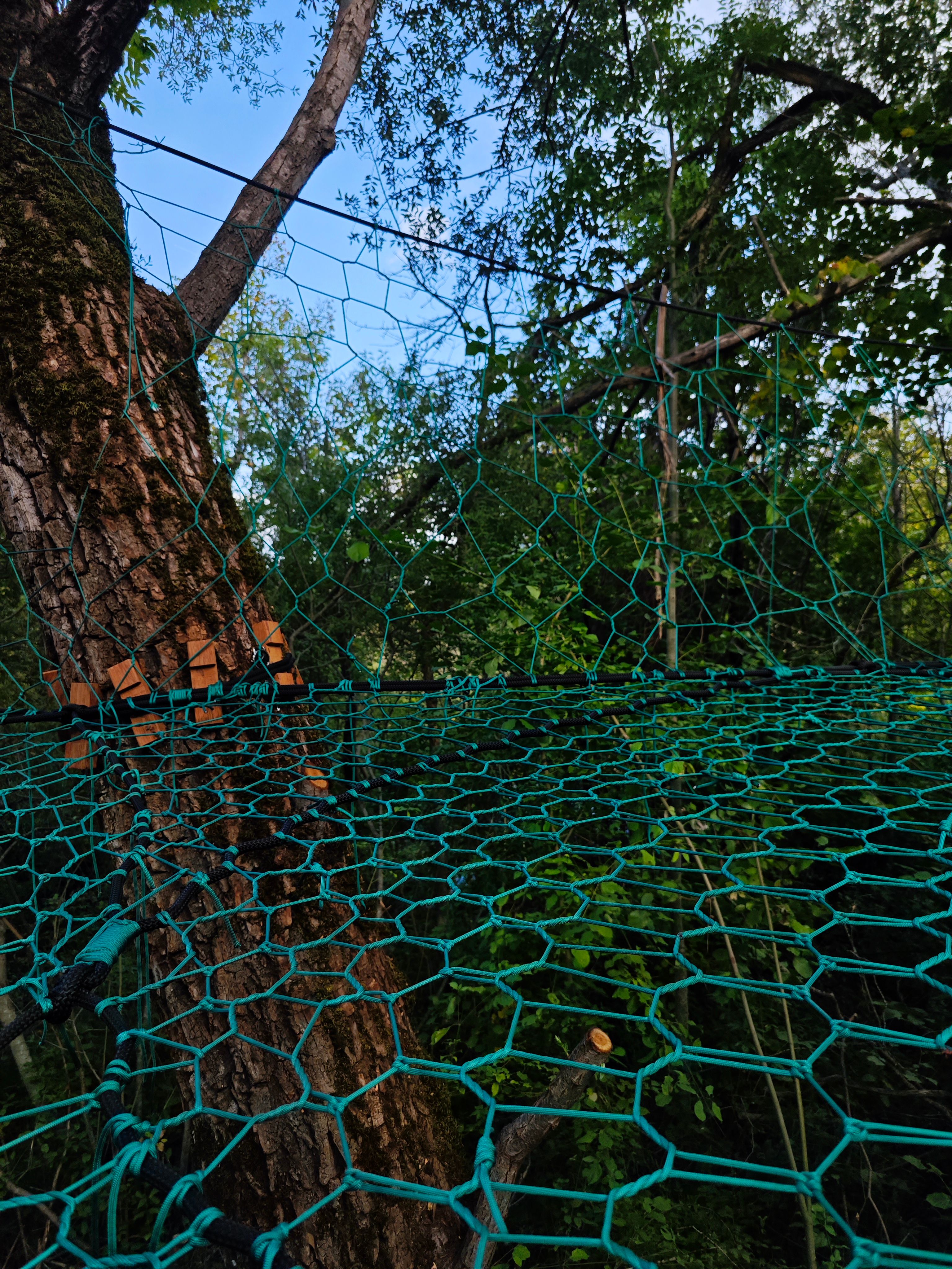 Tree Net mreža u prirodi s ljudima koji se odmaraju